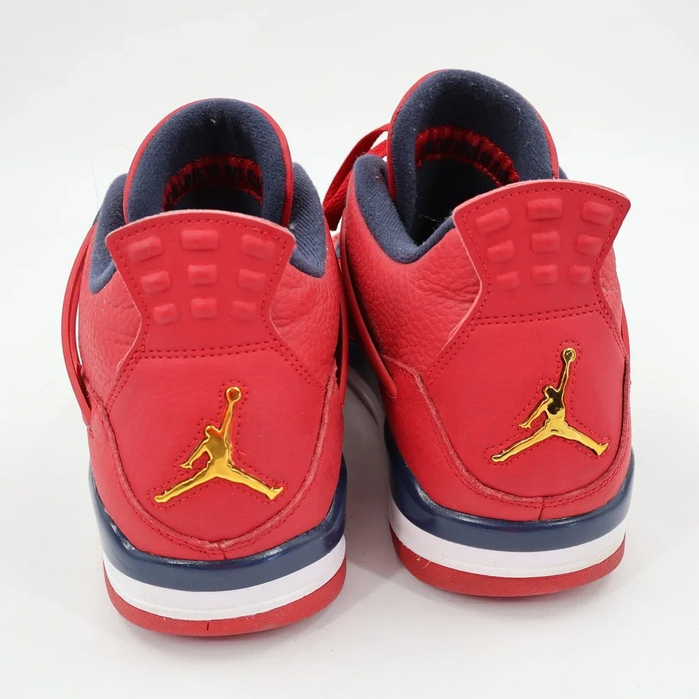 Jordan 4 Retro FIBA Mens Size‎ 13 Red Obsidian White CI1184-617 Laser Etched